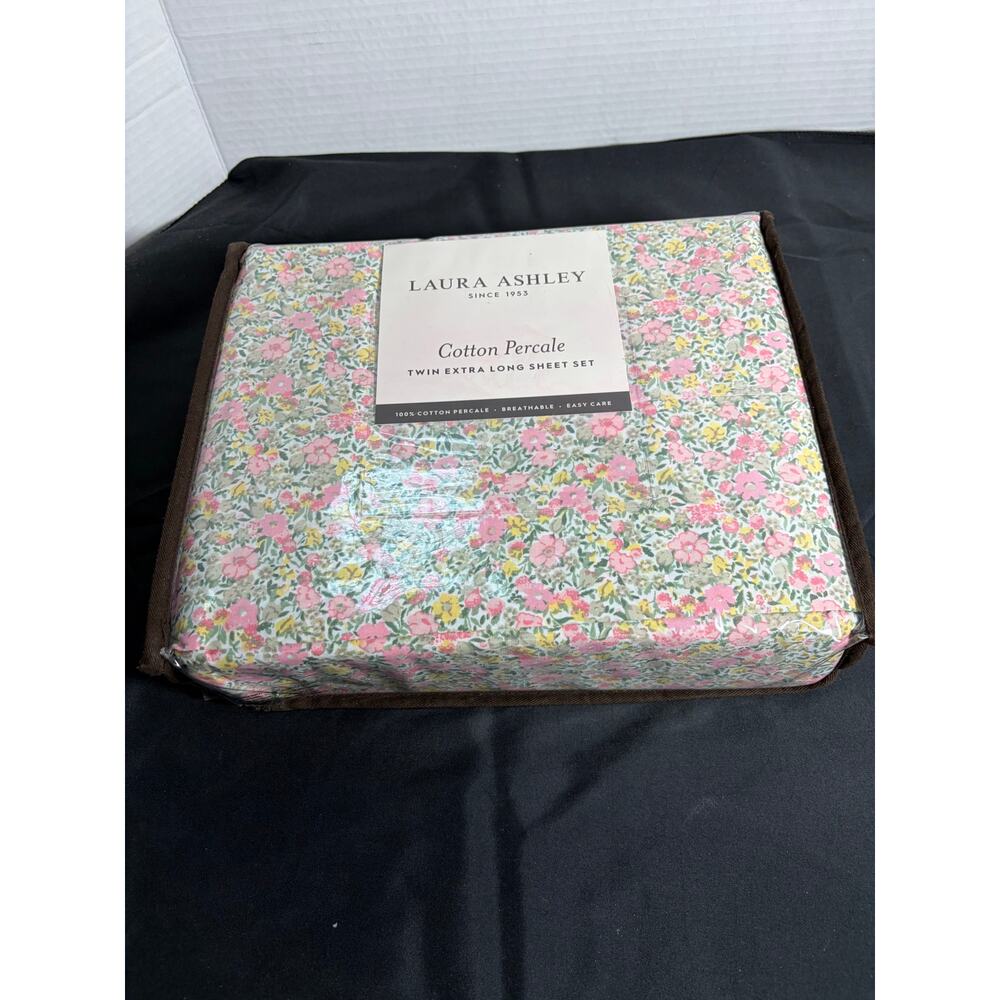 Laura Ashley Twin EXtra Long Cotton Percale Sheets
